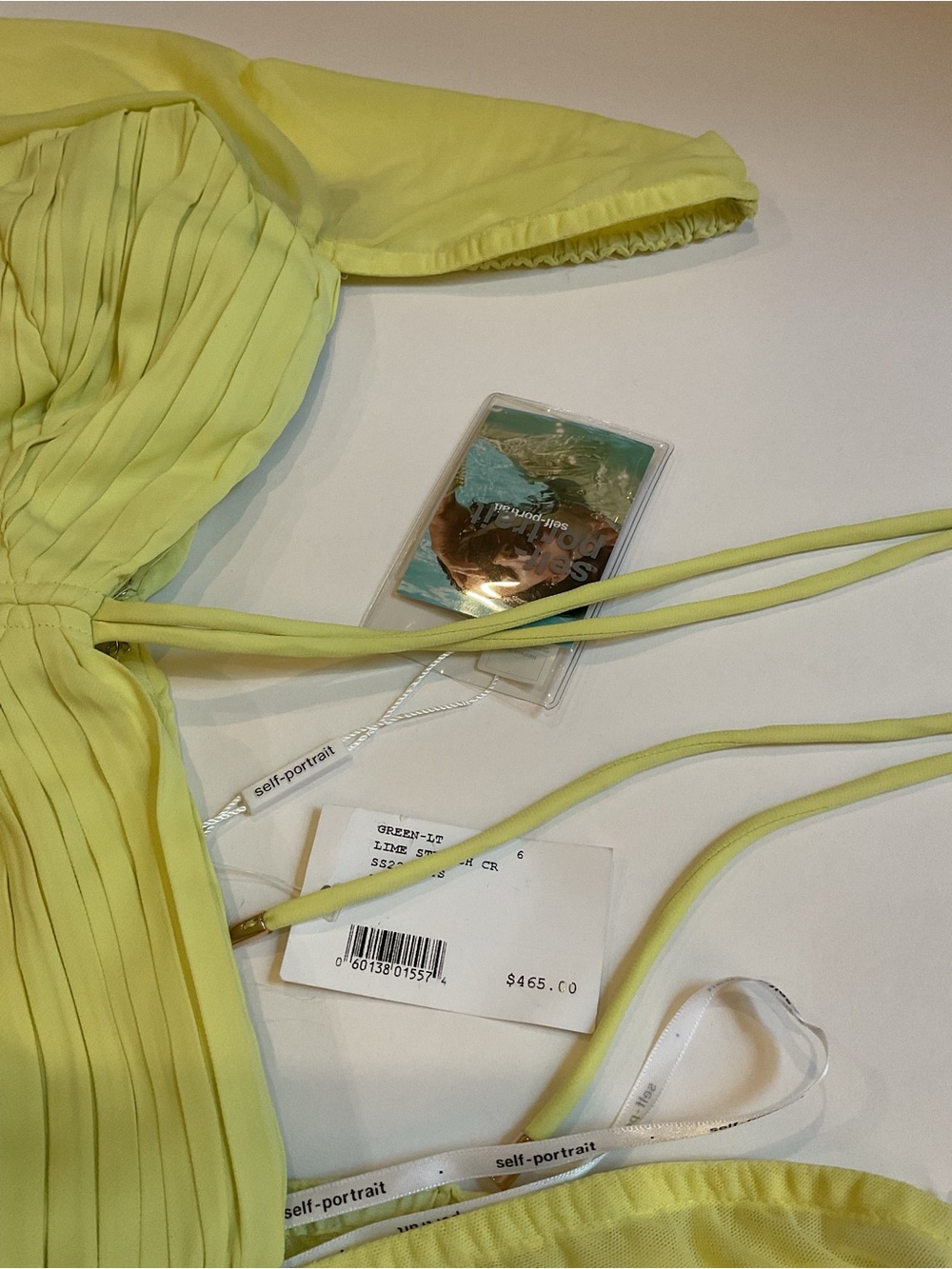 NWT Self-Portrait Lemon Ruched Cutout Mini Dress - Picture 8 of 10